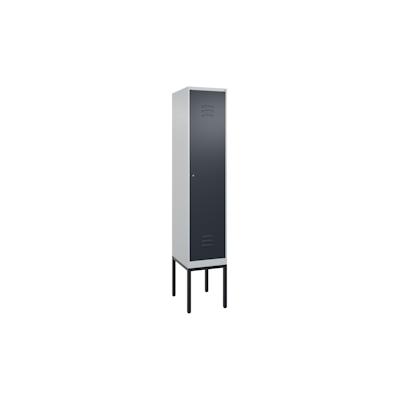 C+P Spind Classic PLUS, Gestell, 1 Abteil, HxBxT 212x40x50cm, Zylinderschloss, Hellgrau/Anthrazit von PROREGAL Image