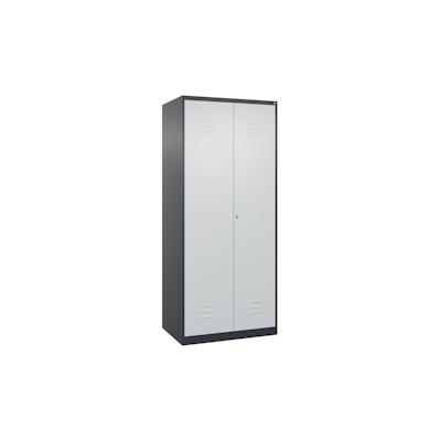C+P Doppel-Spind Classic PLUS, 2 Abteile, HxBxT 185x80x50cm, Zylinderschloss, Anthrazit/Hellgrau von PROREGAL Image