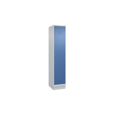 C+P Spind Classic PLUS, Sockel, 1 Abteil, HxBxT 195x40x50cm, Zylinderschloss, Hellgrau/Fernblau von PROREGAL Image