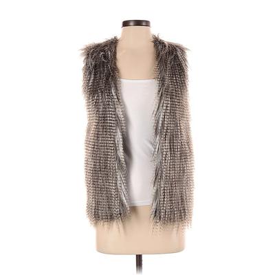 Pink Republic Faux Fur Vest: Silver Jackets & Outerwear - Women's Size X-Small