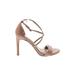 Mix No. 6 Heels: Tan Print Shoes - Women's Size 8 1/2 - Open Toe