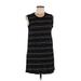 Daily Ritual Casual Dress - Shift Crew Neck Sleeveless: Black Print Dresses - Women's Size Medium