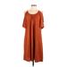 Shein Casual Dress - Shift Scoop Neck Short sleeves: Brown Solid Dresses - Women's Size 12