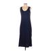 G by Giuliana Rancic Casual Dress - Midi Scoop Neck Sleeveless: Blue Print Dresses - Women's Size X-Small