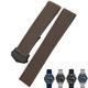 QPDRNC 20mm 22mm Rubber Silicone Watch Strap Black Blue Brown Watch Bands for Tag Heuer CARRERA AQUARACER F1 Diving Waterproof Bracelet (Color : Brown black, Size : 20mm)