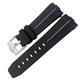 EZZON Rubber Watchband 23mm 22mm 24mm Watch Strap for Tudor Heritage Black Bay Bronze Pelagos Black Red Waterproof Sport Bracelets (Color : BLACK WHITE, Size : 24mm Black buckle)