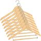 Tosnail 8 Pack Wooden Suit Coat Hangers with Locking Bar, Wood Hanger Pants Hanger - Flat Construction for Saving Space