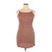 A Common Thread Casual Dress - Mini Scoop Neck Sleeveless: Brown Print Dresses - Women's Size X-Large