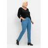 Stretch-Jeans SHEEGO "Große Größen", Damen, Gr. 44, Normalgrößen, blau (blau denim), Obermaterial: 75% Baumwolle, 24% Polyester, 1% Elasthan, unifarben, casual, lang, Jeans, im 5-Pocket-Stil