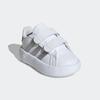 Klettschuh ADIDAS SPORTSWEAR "GRAND COURT 2.0 KIDS", Gr. 26, weiß (cloud weiß, matte silber, cloud weiß), Synthetik, sportlich, Schuhe, Design auf den Spuren des adidas Superstar, für Kinder