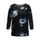3/4-Arm-Shirt ONLY CARMAKOMA "CARALBA 3/4 TOP NOOS" Gr. M (46/48), schwarz (black aop:hanne big flower) Damen Shirts Jersey