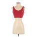 Adidas Active Tank Top: Red Solid Activewear - Women's Size Small