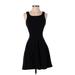 Express Casual Dress - Party Scoop Neck Sleeveless: Black Solid Dresses - Women's Size X-Small