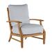 Summer Classics Croquet Teak Patio Chair w/ Cushions Wood in Brown/White | Wayfair 28374+C032H749N
