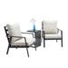 Latitude Run® Klaudius 3 Piece Seating Group w/ Cushions Metal/Rust - Resistant Metal in Black | Outdoor Furniture | Wayfair