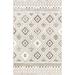 Ivory/Brown Rectangle 5' x 8' Area Rug - Foundry Select Colleen Mixed Diamond Fringe Area Rug 96.0 x 60.0 x 0.39 in whitePolyester | Wayfair