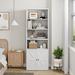 Gracie Oaks Zweer Storage Bookcase Wood in White | 71.4 H x 23.62 W x 11.8 D in | Wayfair 7BF9844421BF4530B4D837EDC2143BF5