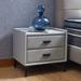 Wrought Studio™ Nightstand, Modern Nightstand w/ 2 Drawers, Night Stand w/ Pu Leather & Hardware Legs, End Table | Wayfair