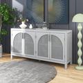 Red Barrel Studio® Large Storage Space Sideboard Wood in Brown/Gray | 32.1 H x 60 W x 15 D in | Wayfair 05C2F6A9C14E4FF3BE510173D2729F00