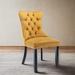 House of Hampton® Jaiveer Tufted Velvet Back Parsons Chair Dining Chair Wood/Upholstered/Velvet in Black/Yellow | 37 H x 26 W x 20 D in | Wayfair