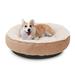 Archie & Oscar™ Lisette Washable Short Plush Donut Pet Bed Cat Dog Bed Pet Cushion Pad Polyester/Cotton in Brown | 9 H x 30 W x 30 D in | Wayfair
