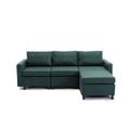 Green Reclining Sectional - Latitude Run® Brantlee 2-Piece Upholstered Sectional Linen | 33.46 H x 34.25 W x 86.6 D in | Wayfair