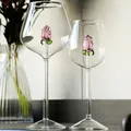 Verres à vin rose 3D créatifs gobelets à pied flûte à champagne rouge et blanc intégrés joli