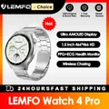 LEMFO-Montre connectée Watch 4 Pro écran HD 1.5 "Amoled ECG chargement sans fil téléphone Huawei