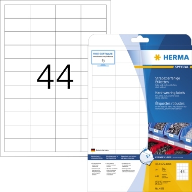 HERMA Etikett 4581 A4 48,3x25,4mm ws 440 St./Pack. Image