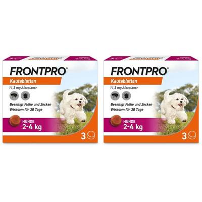 Frontpro Kautablette gegen Zecken und Flöhe für Hunde (2-4kg) Doppelpack 2x3 St Kautabletten Image