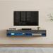 180 Wall Mounted Floating 80 inch TV Stand High Gloss LED Media Console Hanging TV Console, for Living Room, Bedroom