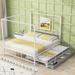 Merax Queen Size Metal Canopy Platform Bed with Twin Size Trundle and 3 Storage Drawers