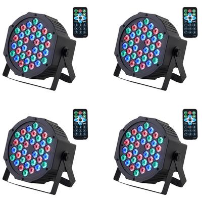 VEVOR 36LED RGB Stage Light PAR Light 7-Mode DMX Beam Disco Light Indoor 4-Pack - 36Wx12