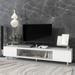 Contemporary Glass TV Stand with Sliding Door - Tempered Glass Cabinet for TVs Up to 70"", Ample Storage Space Media Console