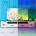 Modern TV Stand for 90-inch TVs - Large LED TV Console with 4 Drawers, Waterproof High Gloss Finish - RGB Lights