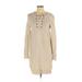 Madewell Casual Dress - Mini Crew Neck Long sleeves: Tan Solid Dresses - Women's Size X-Small