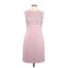 DKNY Casual Dress - Sheath: Pink Chevron/Herringbone Dresses - Women's Size 6