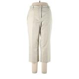 Sag Harbor Khaki Pant Straight Leg Cropped: Tan Print Bottoms - Women's Size 12