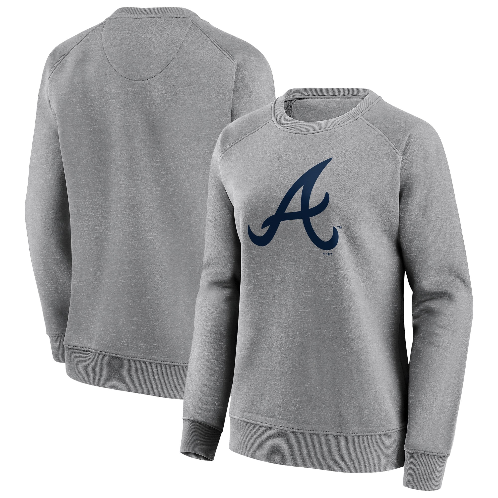 Atlanta Braves Mono-Logo-Grafik-Sweatshirt mit Rundhalsausschnitt – Damen