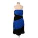 Basix Black Label Cocktail Dress - Party Strapless Sleeveless: Blue Dresses - Women's Size 4