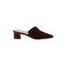 Splendid Mule/Clog: Slip-on Chunky Heel Casual Burgundy Solid Shoes - Women's Size 11 - Pointed Toe