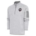 Men's Antigua Heather Gray NHL 2024 Stadium Series Fortune Quarter-Zip Jacket