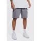 Mens Grey Relaxed Elastic Waist Ripstop Cargo Short, Grey