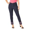 Plus Size Women's True Fit Stretch Denim Straight Leg Jean by Jessica London in Indigo Dot Geo (Size 20) Jeans