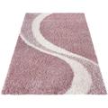 Hochflor-Teppich MY HOME "Fantasy" Teppiche Gr. B/L: 80 cm x 150 cm, 30 mm, 1 St., rosa (altrosa) Esszimmerteppiche Luxus Hochflor, Shaggy, modernes Design, weich & kuschelig