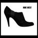 Nine West Shoes | Nine West Suede Cameo Heeled Ankle Booties Size 9 | Color: Black | Size: 9