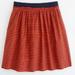 J. Crew Skirts | J. Crew Striped Dark Orange/Red Navy Cotton Elastic Waist Knee Length Skirt 8 | Color: Orange/Red | Size: 8