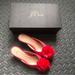 J. Crew Shoes | Nwt J. Crew Sophia Canvas Pink Pom Pom Pointed Toe Mules (Low Heels) Size 5.5 | Color: Pink | Size: 5.5