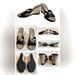 Nine West Shoes | Nine West Black Leather Wood Wedge Heel Espadrilles Sandals Size 6.5 | Color: Black | Size: 6.5