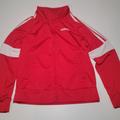 Adidas Jackets & Coats | Adidas Youth Boys Medium 8 Red Track Style Full Zip Hoodless Jacket | Color: Red/White | Size: 8b